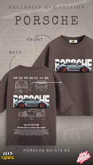 Porsche 911 GT3 RS T-Shirt – Vintage Car Blueprint Graphic Tee for Car Enthusiasts