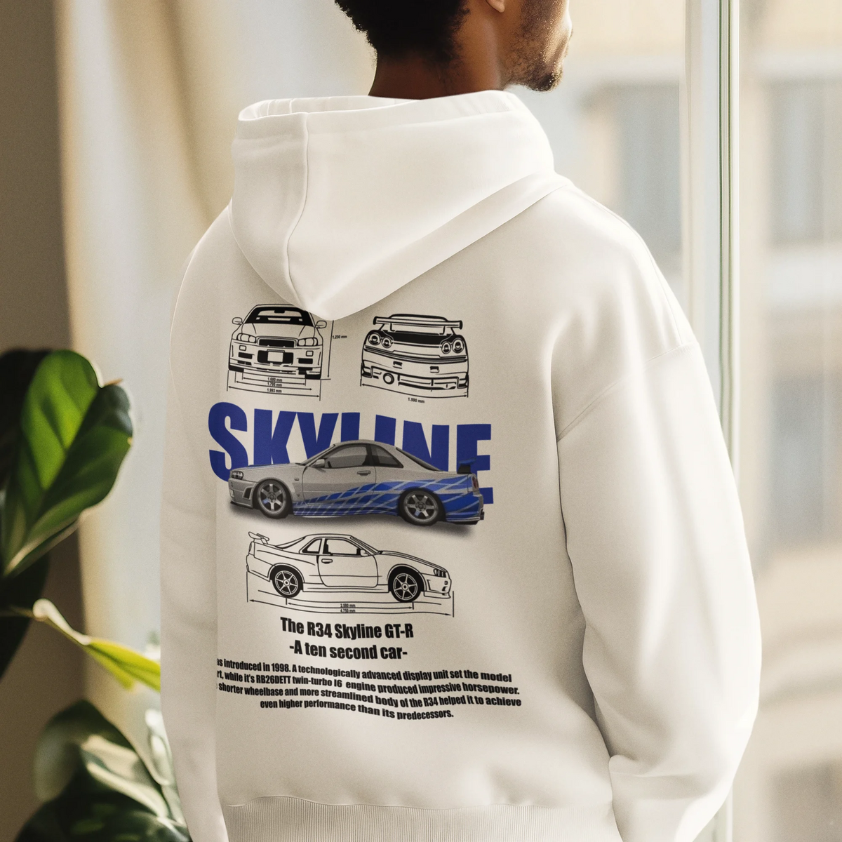 Nissan Skyline R34 GT-R Hoodie – JDM Car Enthusiast Pullover for Tuners & Street Racing Fans