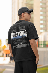 Ford Mustang GT T-Shirt – Classic Muscle Car Blueprint Graphic Tee for Car Enthusiasts