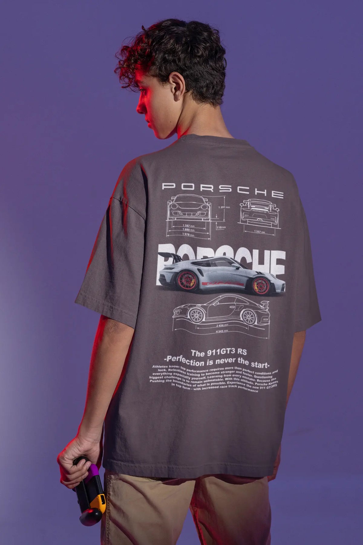 Porsche 911 GT3 RS T-Shirt – Vintage Car Blueprint Graphic Tee for Car Enthusiasts